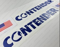 Contender Boat Logo Raised Domed 3D Decals 32" x 3.6" 2pcs.